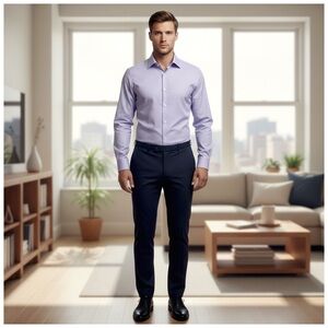 Brioni Men’s Lilac Pure Cotton Dress Shirt. 44” x 17.5”